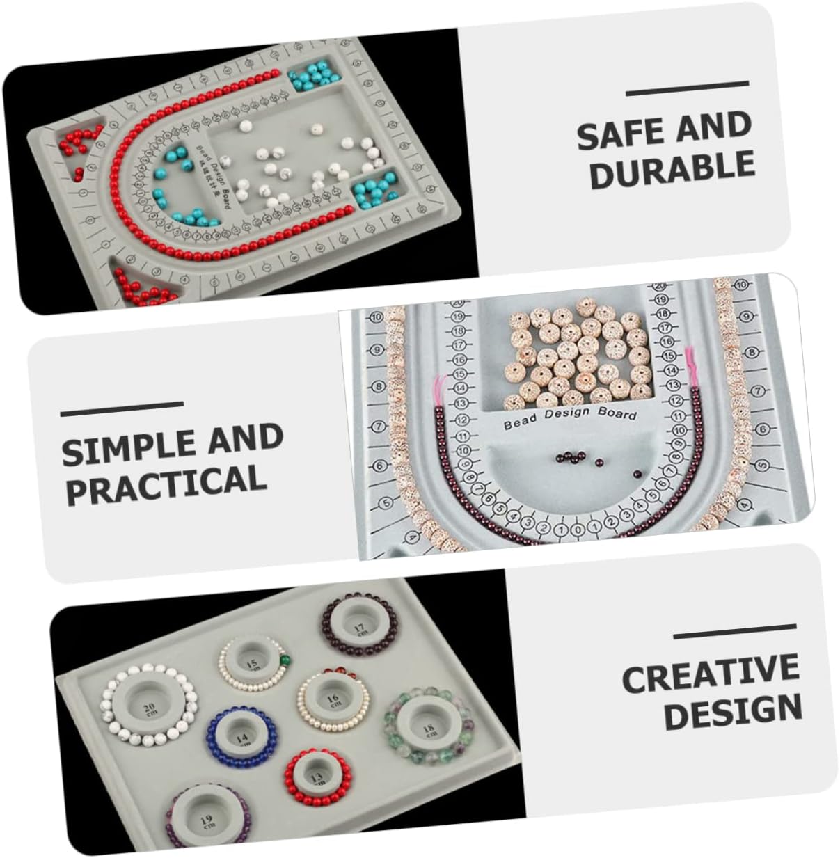 DOITOOL 2pcs Bead Design Boards for Jewelry Making Bead Tray for Necklaces and Bracelets Convenient Diy Craft Tool for Creative Jewelry Design