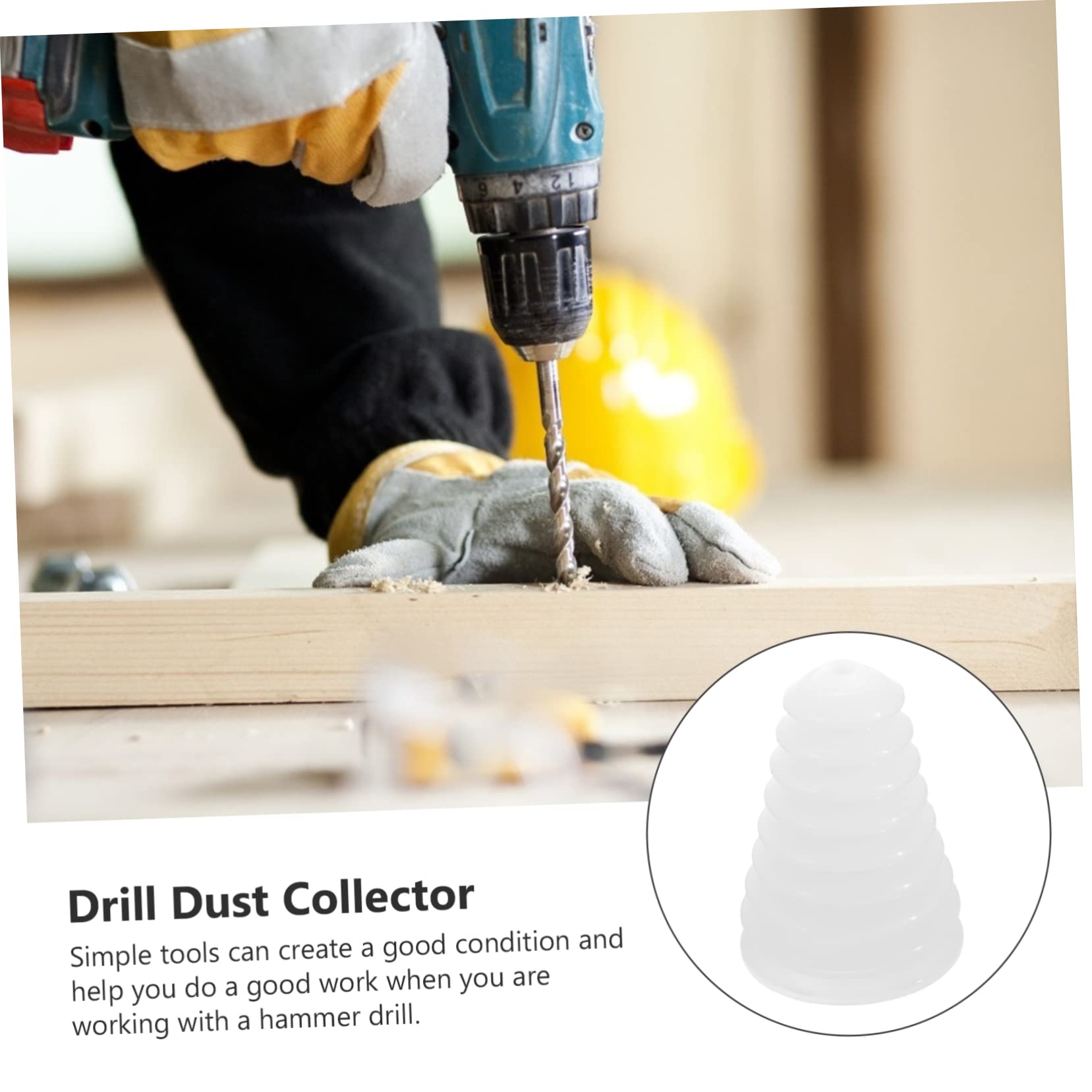 DOITOOL 2sets Silicone Material Electric Drill Collector Collector Cover Lightweight and Resilient White 2pcs*2