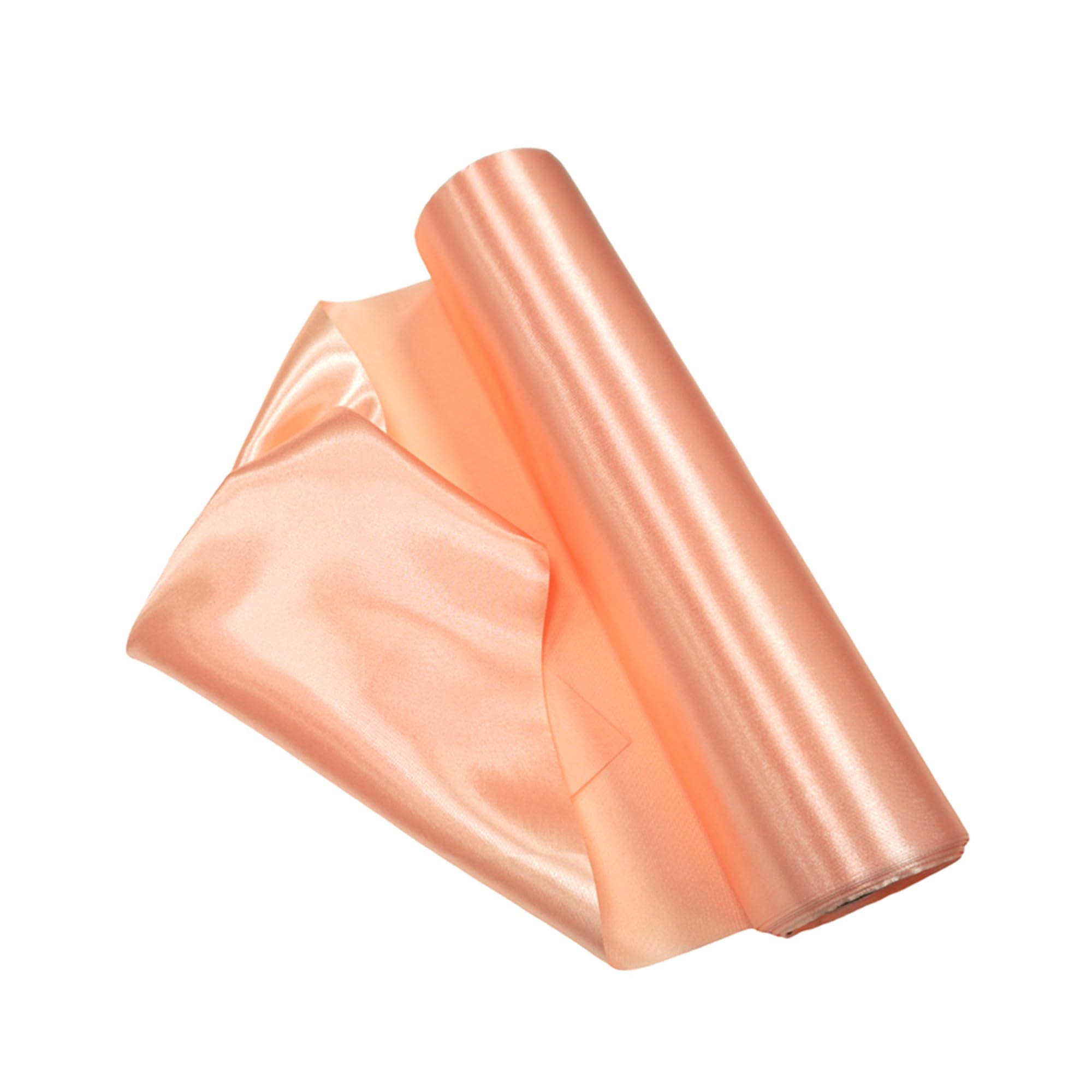 Trimming Shop Peach Satin Fabric Roll 20m x 29cm Silky Polyester Fabric Roll for Table Runner Sashes Wedding Decoration Chair Cover Bows