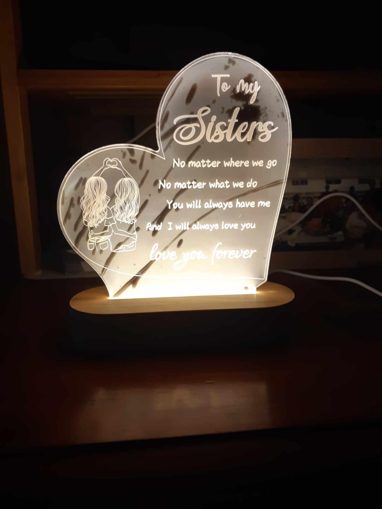 to My Sister Gift, CooPark Friends Lamp for Sister, Girl BFF Women ...