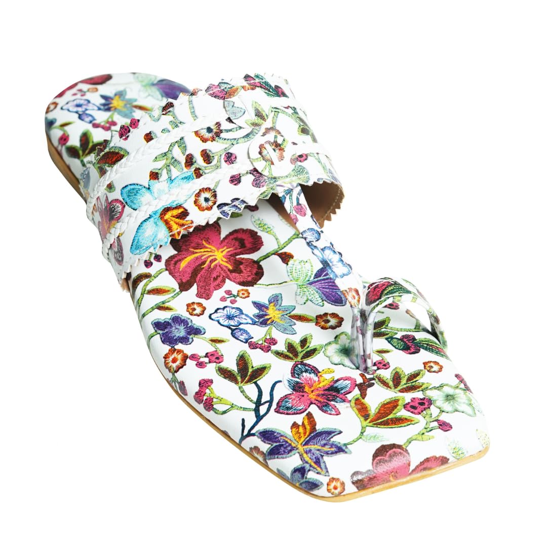 SOLE MATESby Palak Kolhapuri | Kolha Flats Sky White | Comfortable Flats for Ladies | Anti Slip Sole (7)