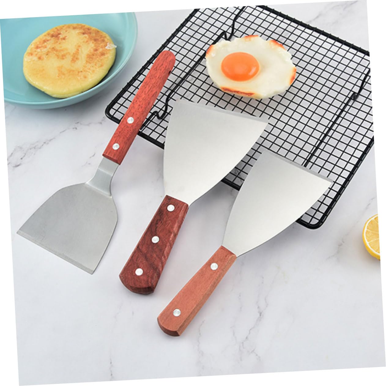 Alipis Kit Pressa Carne in Acciaio Inossidabile per Barbecue Esterno Accessori per Grigliare 5 Pezzi