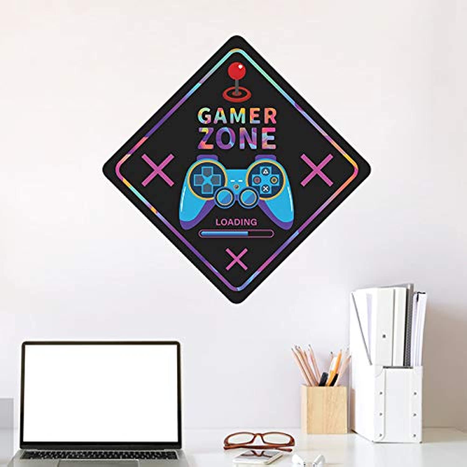 TTYY Game Zone Loading Wall Sticker Decor Home Gamer Room Mural Boys Bedroom Decoration (6013)