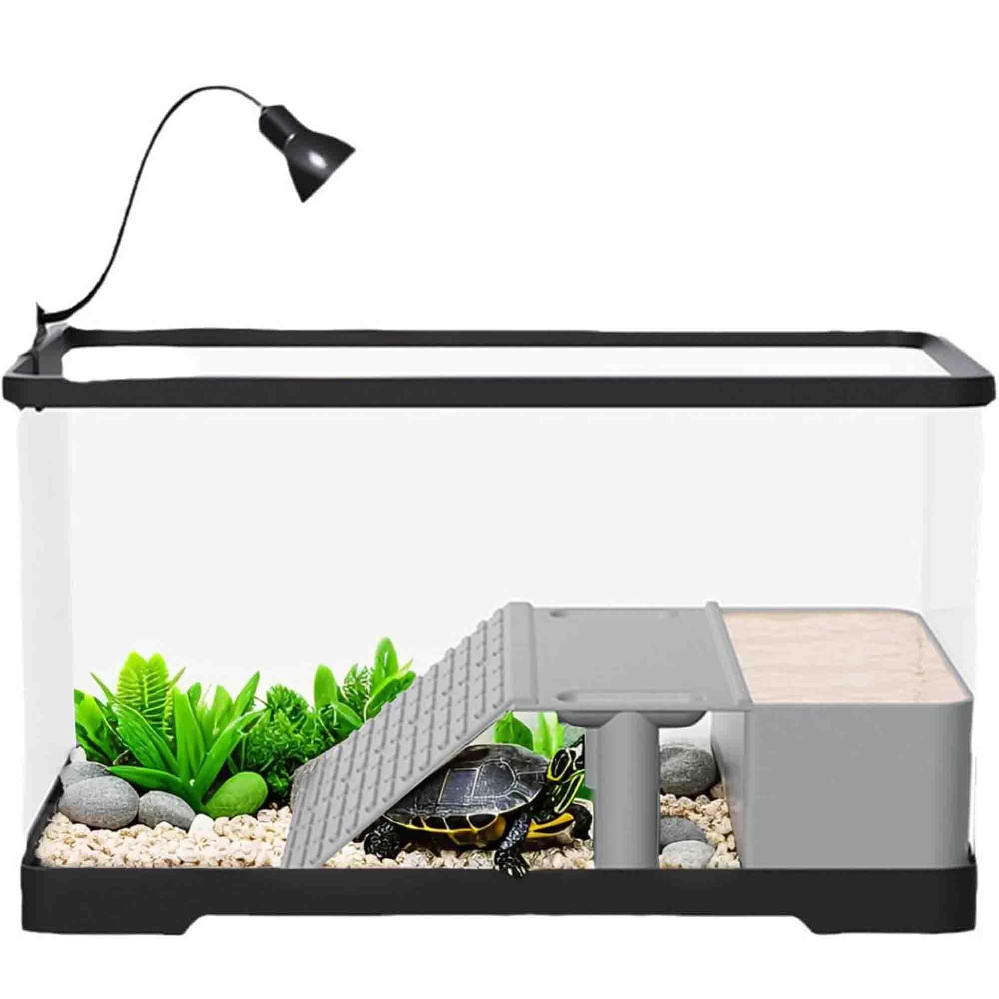 Terrarium Dla żółwi, Akrylowe Akwarium Dla żółwi Z Platformą Do Wypoczynku, Rampą, łatwym Odpływem, Dla Małych żółwi