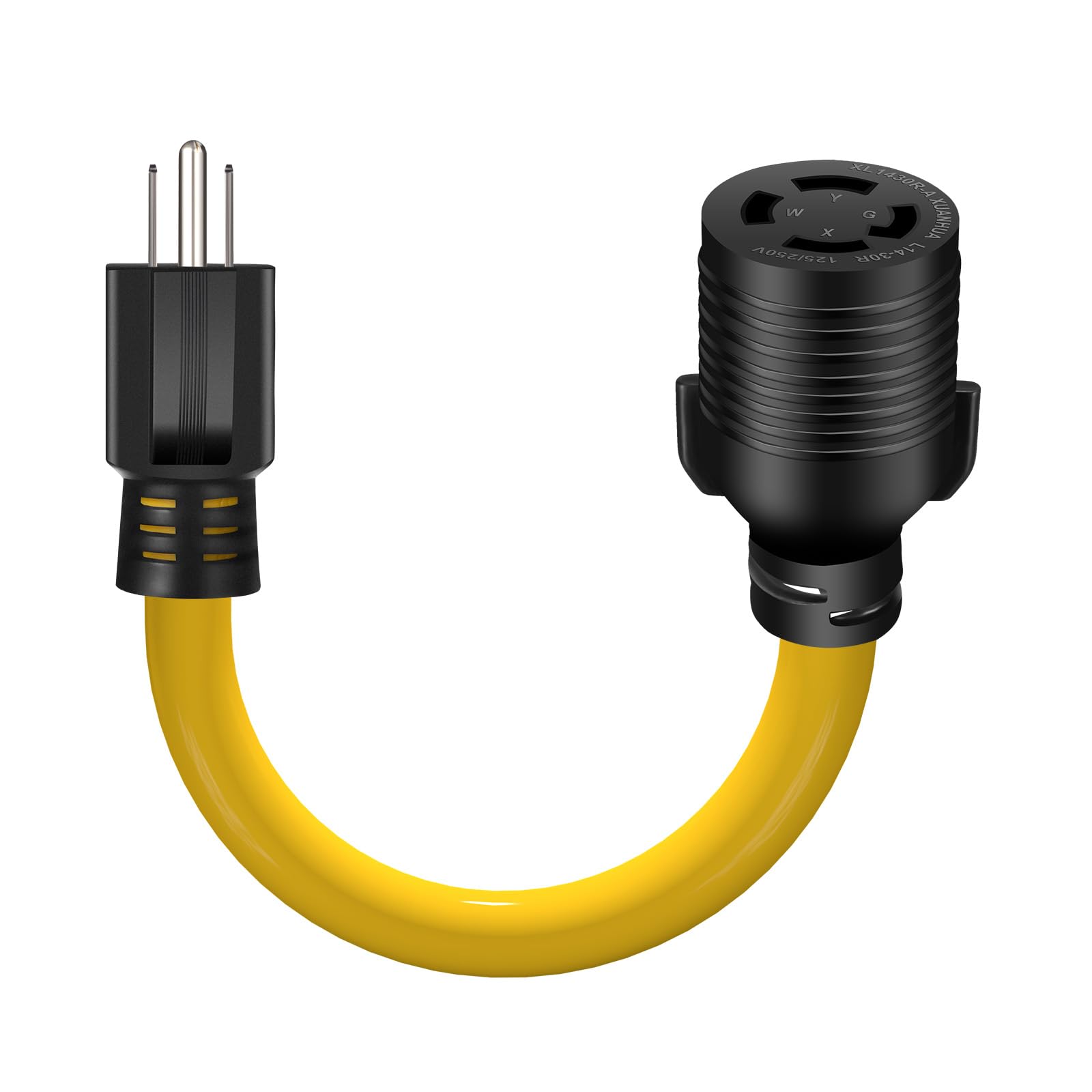 5-15P a L14-30R Cable adaptador de corriente 3 pines 15 A, 5-15 macho a 4 pines 30 amperios L14-30 hembra Receptáculo Twsit Lock, adaptador de caja de entrada de generador
