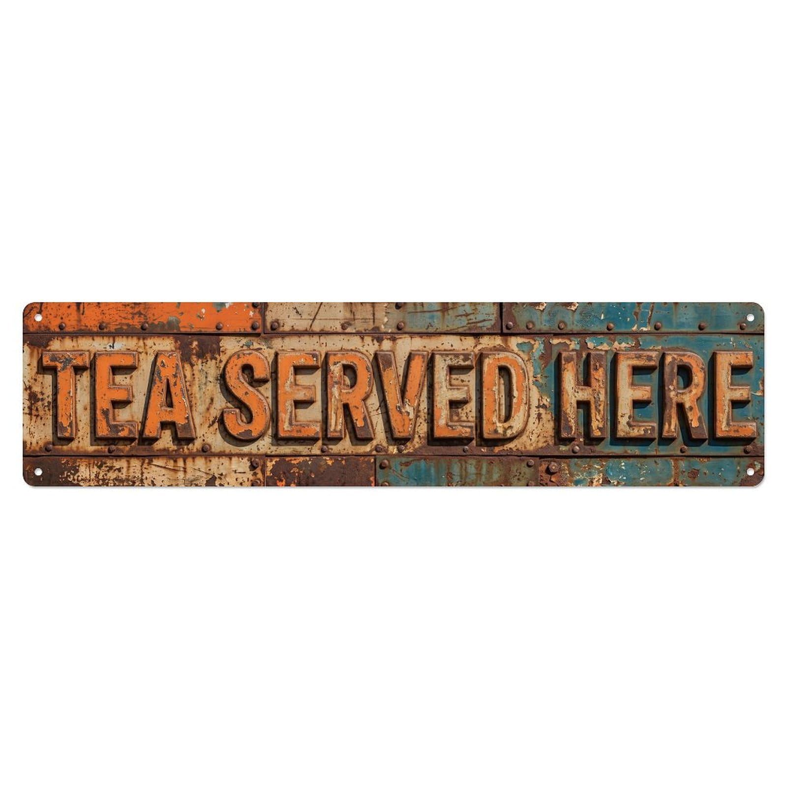 Tea Served Here Industrial Metal Tin Sign