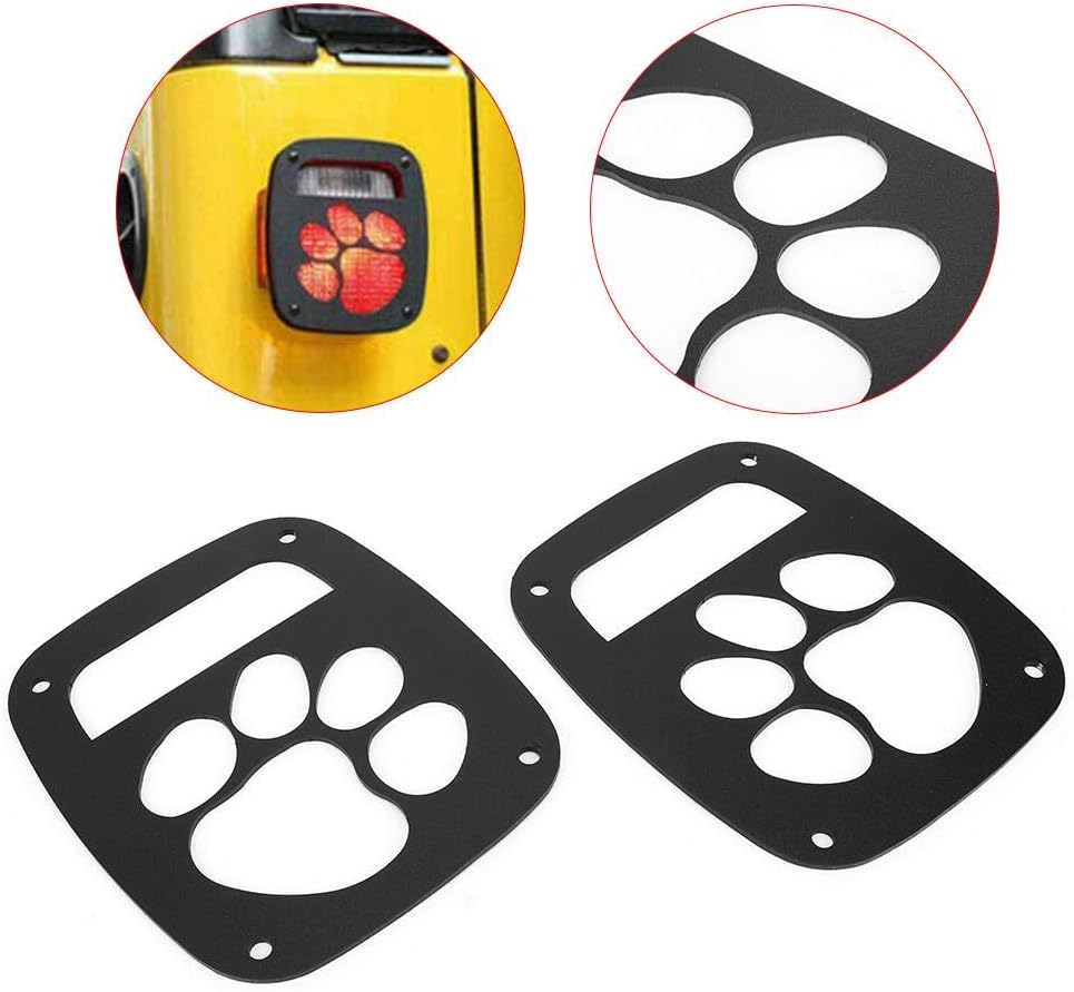 Akozon Taillight Guard Rear Tail Light Cover Bear Styling Fit for TJ 1997-2006