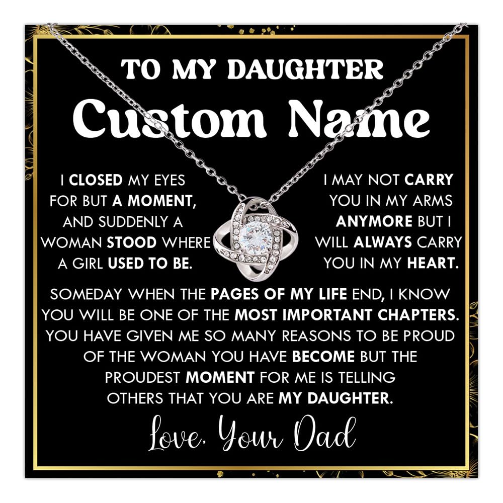 Chiside To My Daughter Necklace From Dad, Father Daughter Necklace Custom Name, Daughters Gift From Dad, Personalized Daughters Pendant Necklace,
