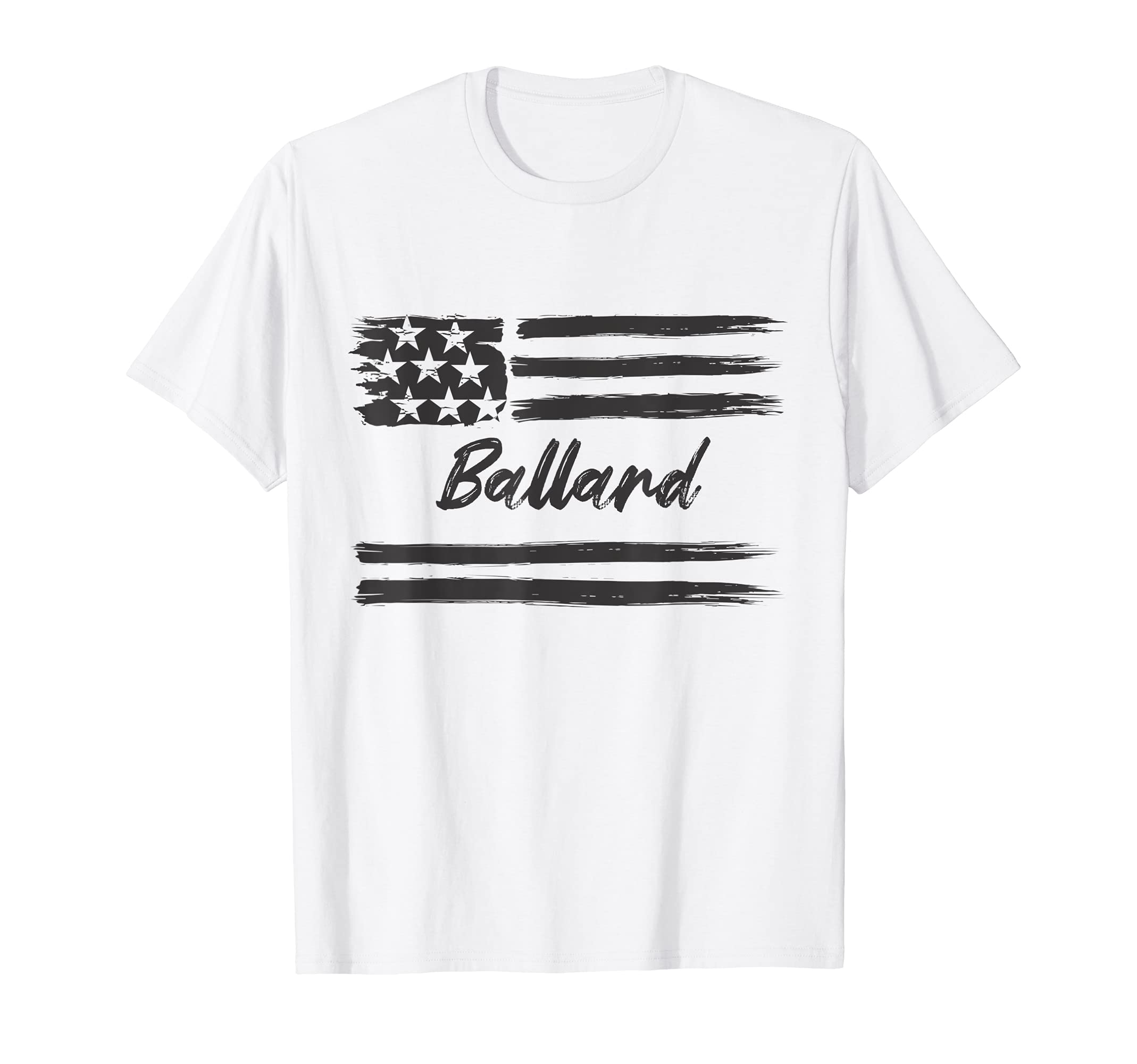 Ballard - Personalized Name, Stars and Stripes, USA Flag T-Shirt, White