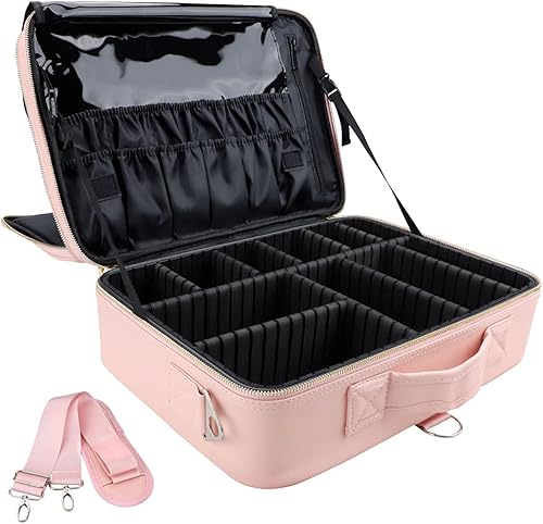 JOURMON Estuche de viaje para maquillaje, bolsas de cosméticos de gran capacidad para mujeres, organizador portátil de bolsas de maquillaje con