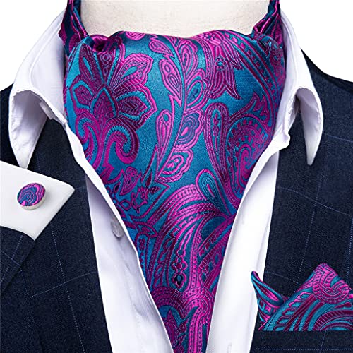 Set de corbata vintage florar de seda para hombre