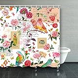 MATERIAL OF SHOWER CURTAIN: The shower curtain is made by 100% premium polyester fabric, waterproof material, can effectively prevent water splashing, keep the bathroom clean. with 12 plastic hooks