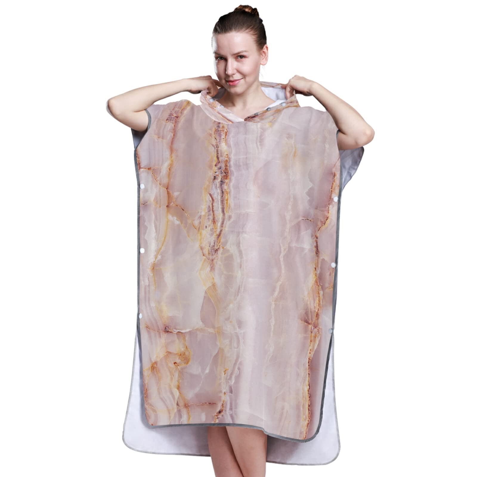 Poncho de surf pour adulte avec capuche et poche, séchage rapide, en microfibre, pour bain, plage, extérieur