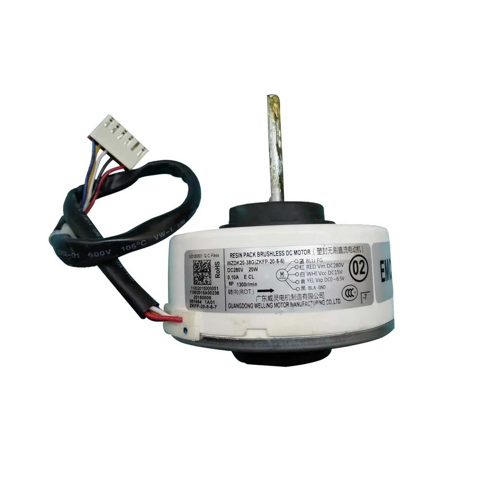 10er-Pack Klimaanlagenmotor, Kompatibel Mit LG WZDK20-38G ZKFP-20-8-6 DC, Bürstenloser Lüftermotor, Bürstenloser 20-W-Inverter-Klimaanlagen-Gleichstrommotor