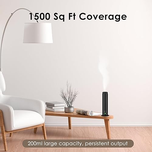 Miniatura 5 de Difusor de aceite esencial sin agua para hogares, oficinas, hoteles, spas, capacidad de 6.8 fl oz, cobertura de 1500 pies cuadrados, control remoto,