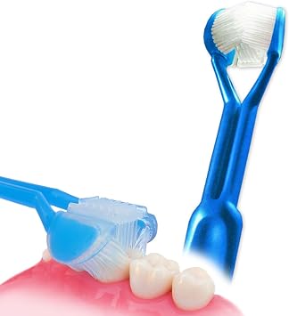 PERIOCARE 3-Sided Toothbrush Triple Clean | Extra Gentle Gum Massage for Sensitive Gums | Made USA | Tongue Scraper for Fresh Breath