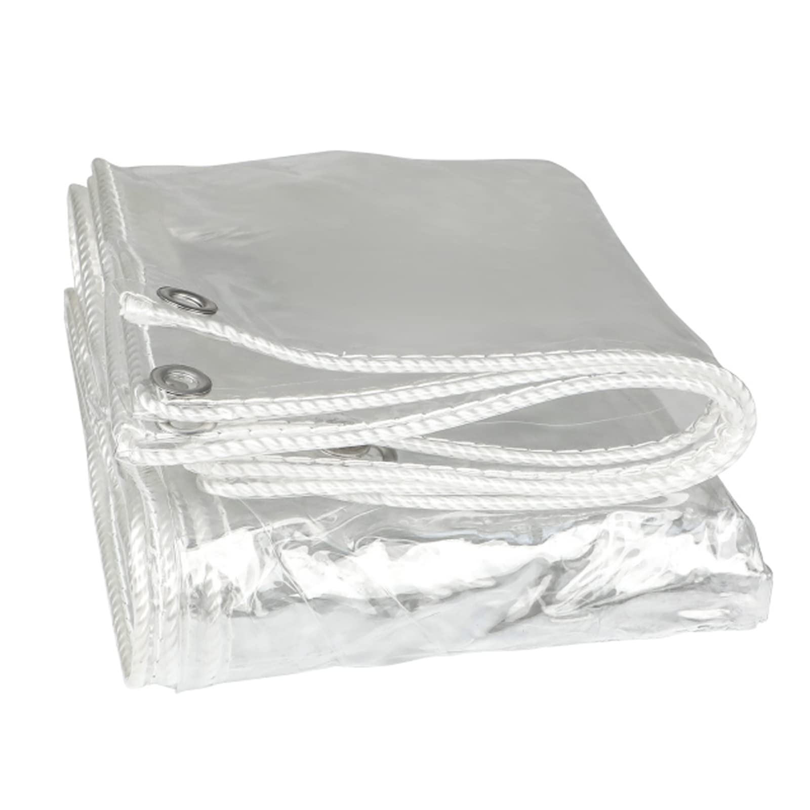 JYSSHTransparent Tarps Heavy Duty Waterproof Tarpaulin, PVC Dustproof Thicken Tarps, 0.35mm Clear Awning Canopy Patio Cover, Weather Proof,1x1m