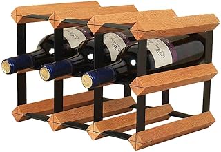 HYY-YY Rodzina Europejska Rack Wine Stojaki wina Stackable 6 butelki stojak na wino black lub szafka Uchwyt na butelki wina stół do góry Stół do wina Składane butelek wina stojaki (kolor: brązowy, roz