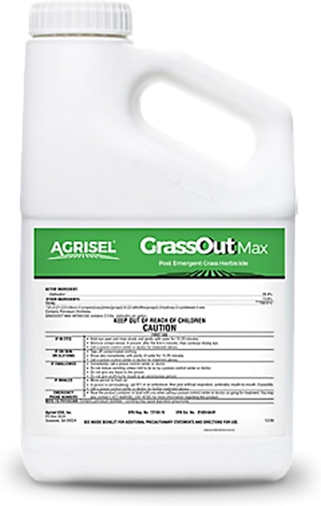 Agrisel GrassOut Max Weed Killer, Targets 50+ Grassy Weeds Without Harming Desired Plants, Pet Safe, Large Area Treatment, Easy Application, 128 Ounces