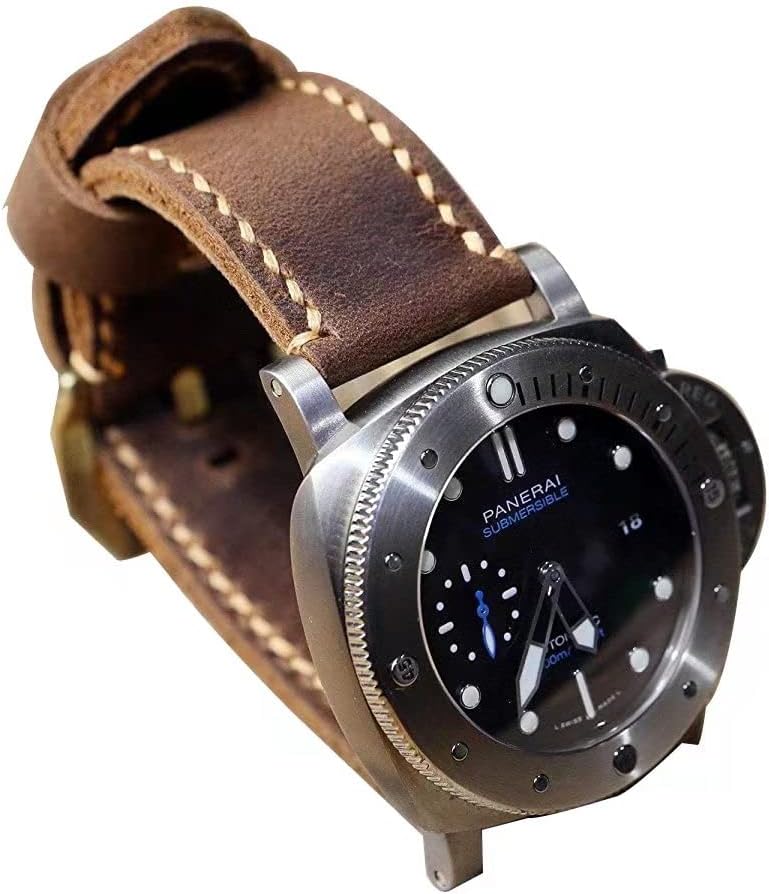 WS05BB Vintage Mens Leather Watch Straps, Rustic Brown