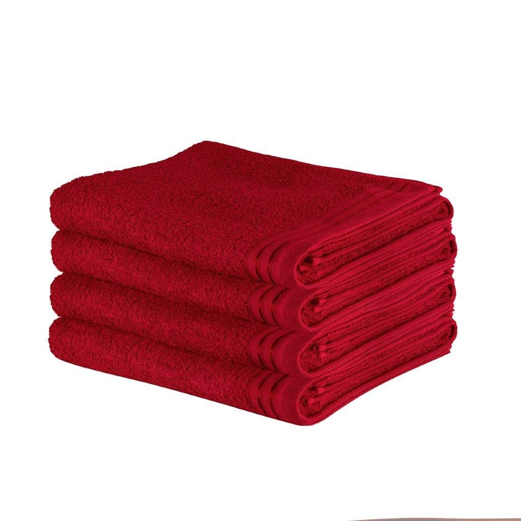 Gc Gaveno Cavailia Wilsford-Red Gaveno Cavailia Luxurious Wilsford 100% Eyptian Cotton 500 Gsm Super Soft Extra Absorbent 4Pk Bath Sheets Set [ 75X135 Cm-Red ]