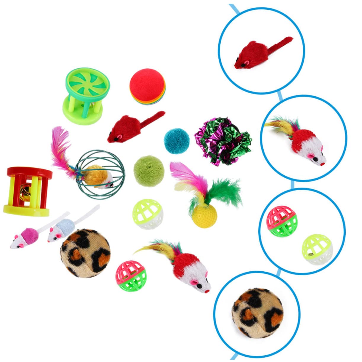 FOMIYES 96stücke Katzen-spielzeugset Mit Federn Und Glocken Interaktive -spielzeuge Für Kätzchen Spiel Und Jagdinstinkten
