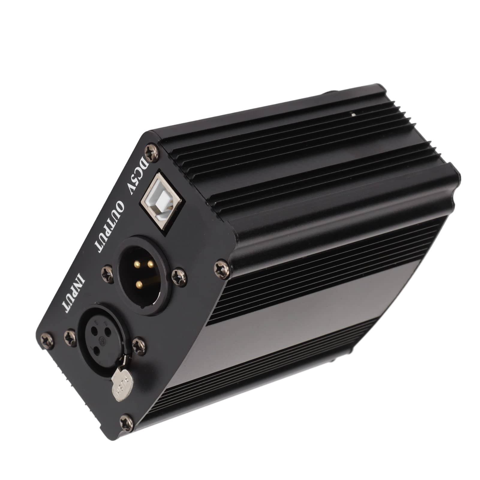 Alimentazione Phantom 48V, Alimentatore per Microfono a Condensatore a 1 Canale con Cavo XLR a 3 Pin e Cavo USB per Qualsiasi Attrezzatura per la Registrazione di Musica con