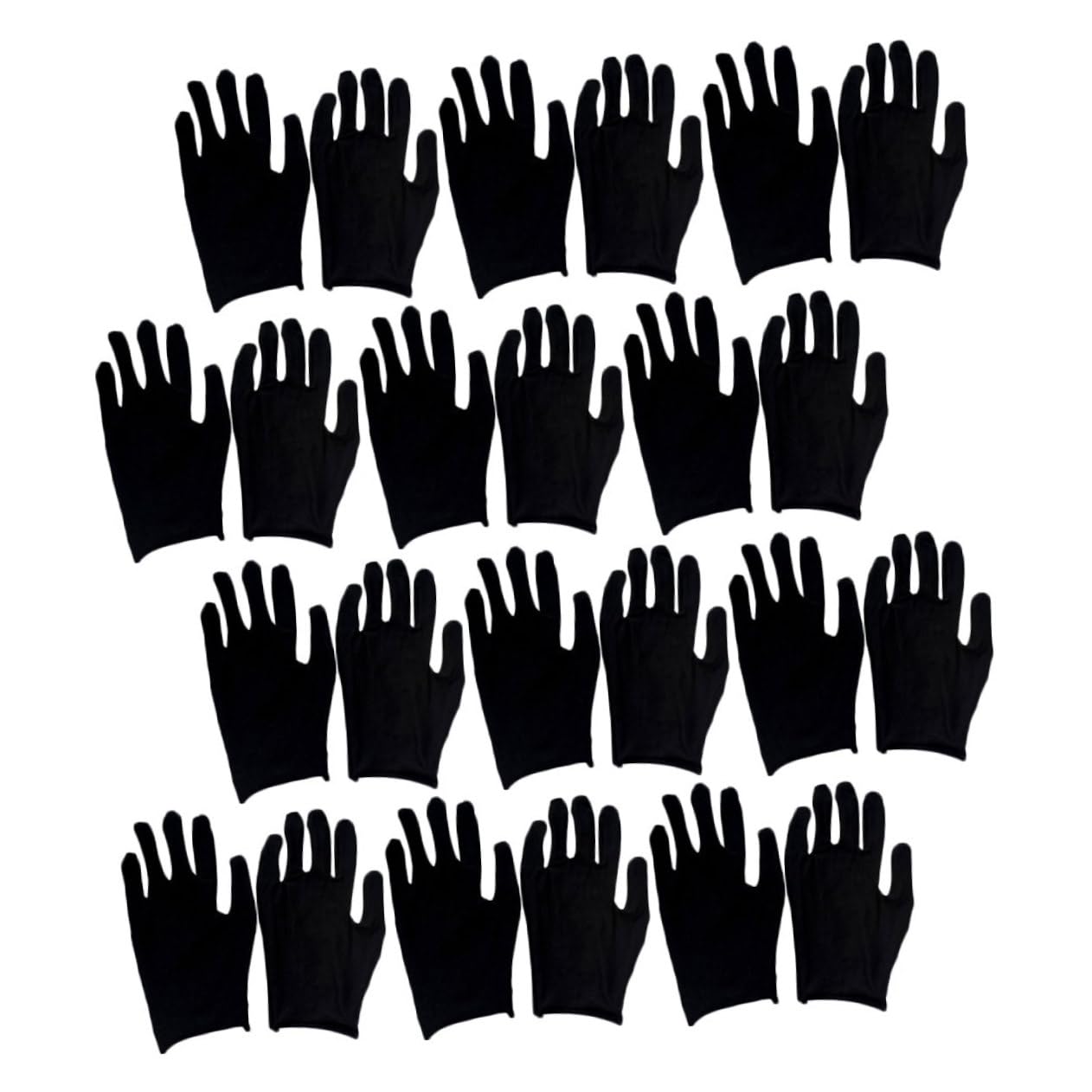 Noir Moufles de Travail Protection Légère, en Coton, 12 Paires