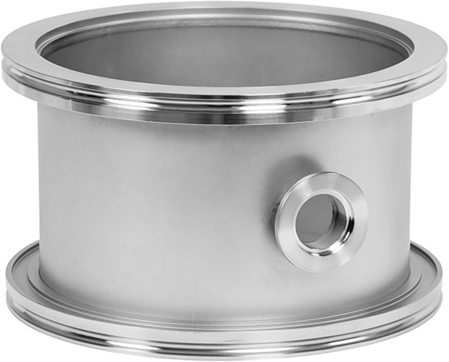 ISO-63 to KF-25 Adaptive Reducing Tee, ISO MF Interface, LF63 to KF25 vacuum fittings, Stainless SteelISO-LF To ISO-QF (KF) Reducer Tee (ISO-63 to KF-25)