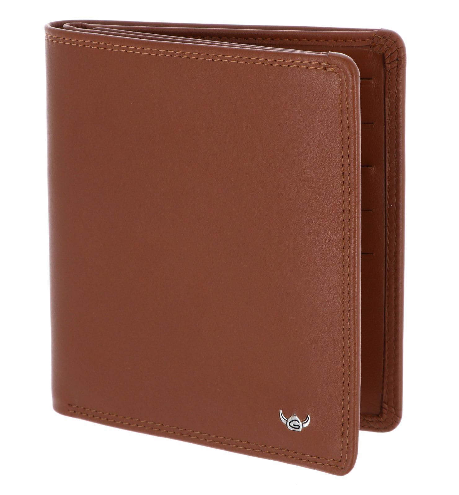 Golden Head Leder Kartenetui Polo RFID Protect Kombischeintasche ohne Münzfach 1255 Cognac braun