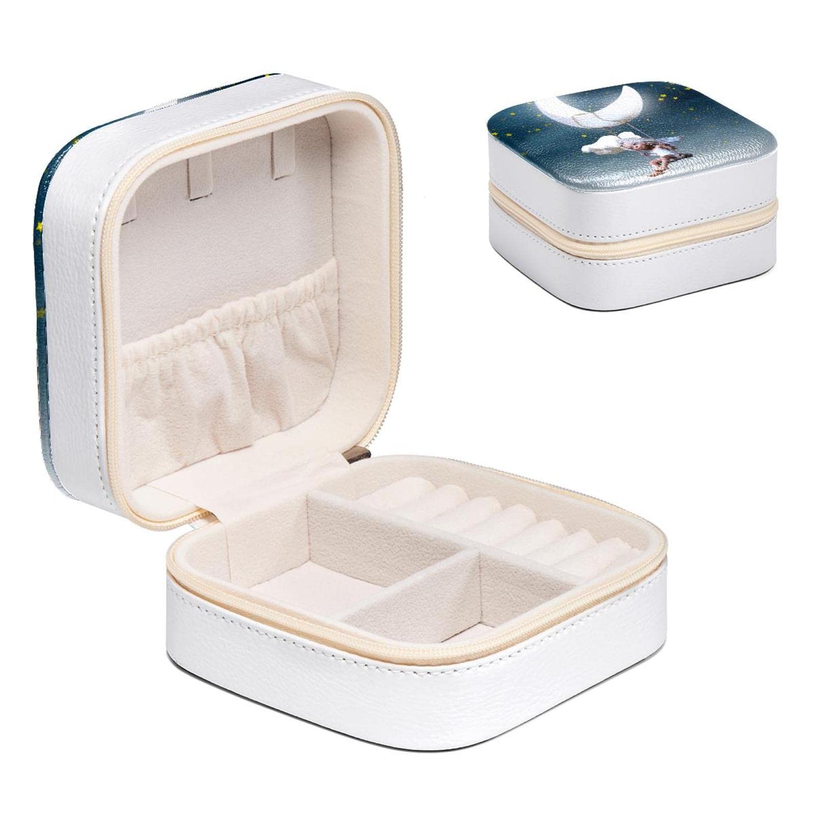Boîte à bijoux pour femme ciel étoilé organisateur compact bagues et boucles