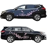 両面改造車ステッカー 175cm おしゃれステッカー 車のサイドステッカー ボディステッカー フードステッカー 車 トラック レーシングカー用 (ピンク)