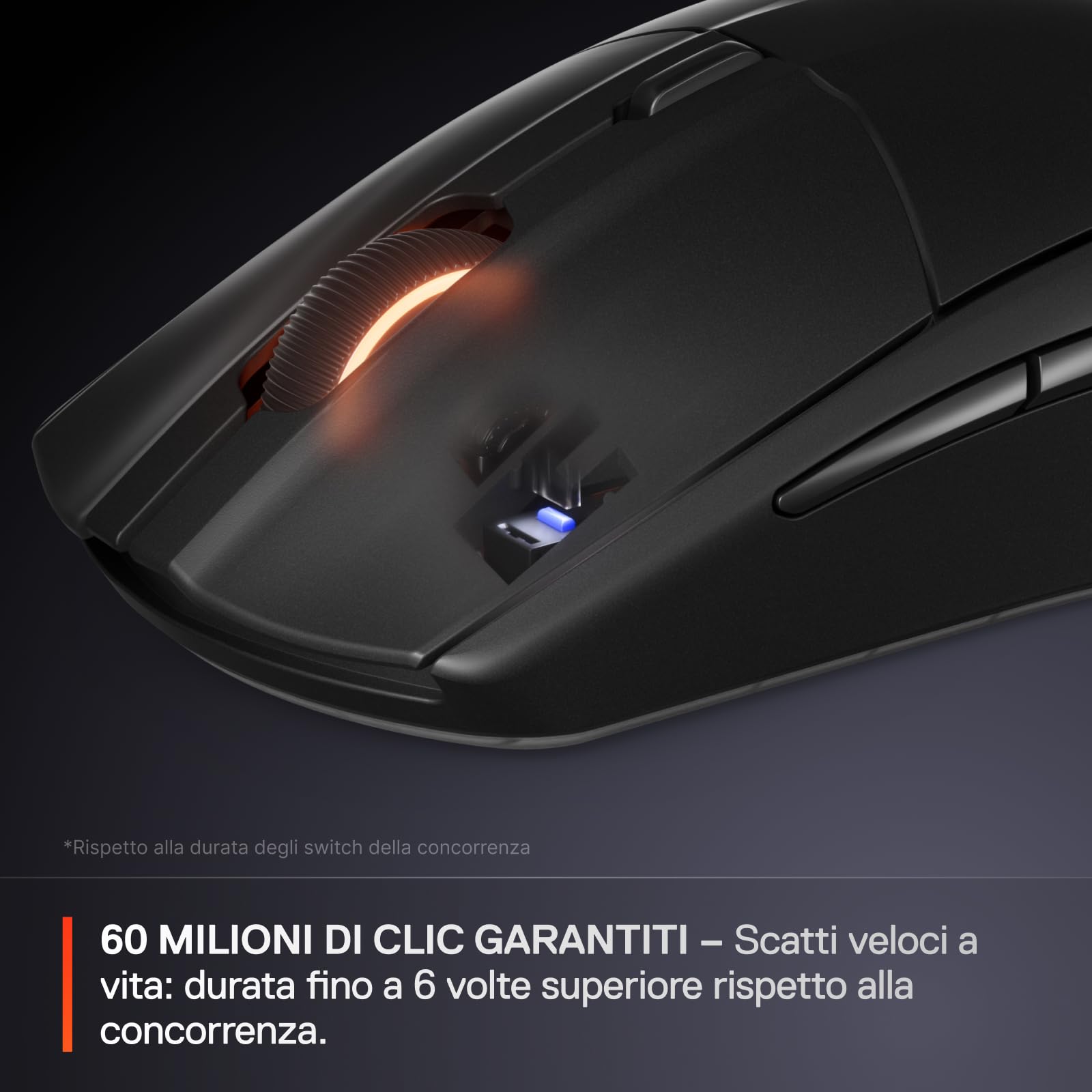 SteelSeries Rival 3 Wireless Gen 2 - Mouse Gaming - 2,4 GHz e Bluetooth - Sensore ottico TrueMove Air da 18000 DPI - Durata 60 milioni di clic - Leggero - Piedini 100% PTFE - Nero