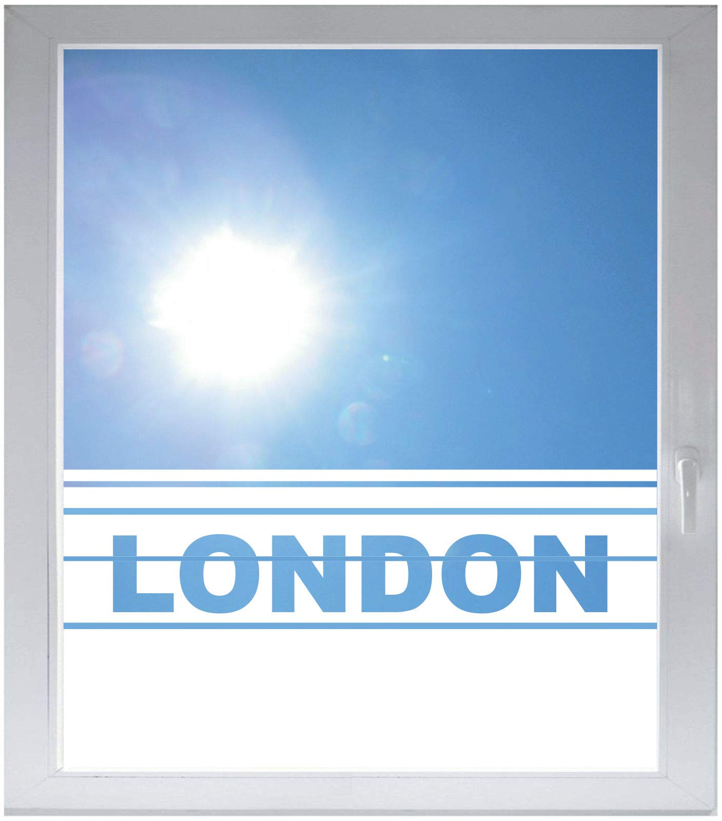 Film occultant pour fenêtre motif Londres avec finition satinée anti-regard 1000x500 mm