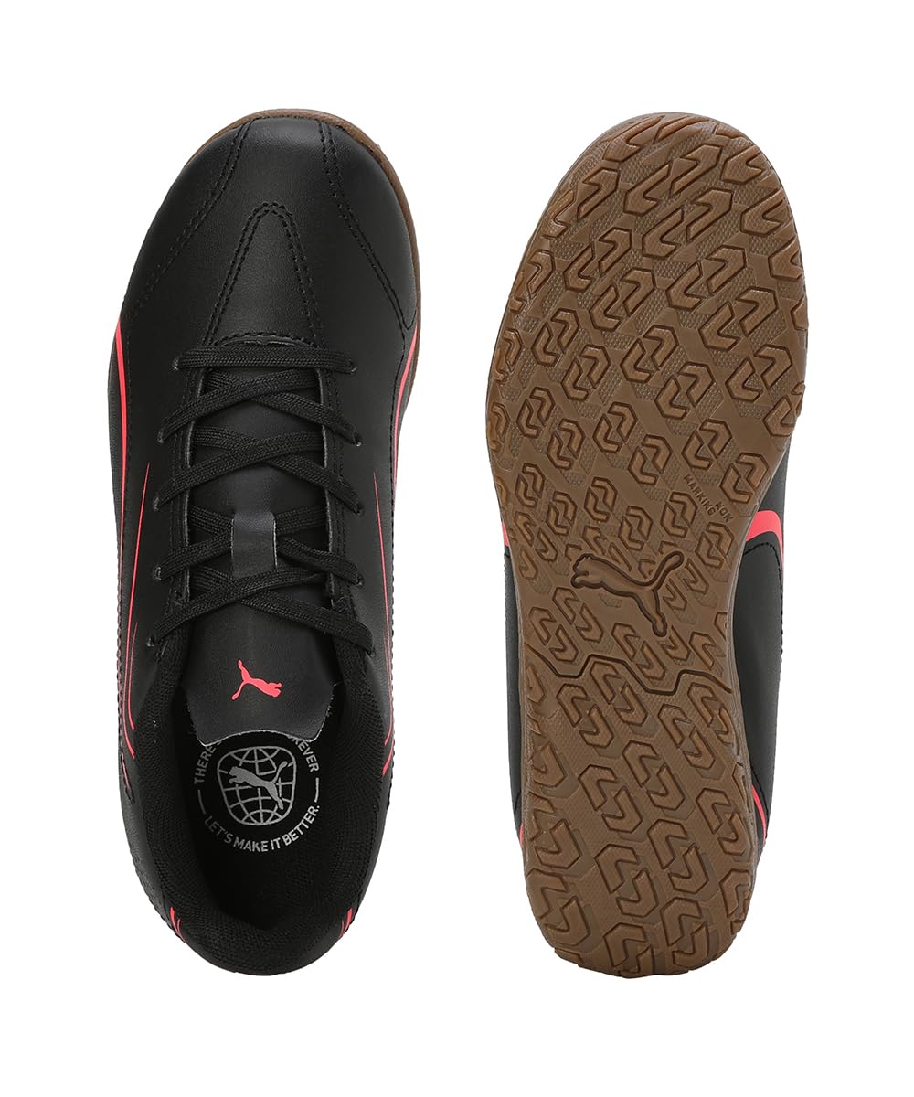 Puma Unisex-Kid Vitoria IT Jr Black-Fire Orchid Football Shoe - 12 UK (10748802) 4