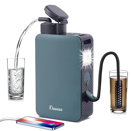 Filtro de agua eléctrico portátil - Purificador de agua para acampar al aire libre de 0.01 micrones para senderismo, camping, sistema de filtración