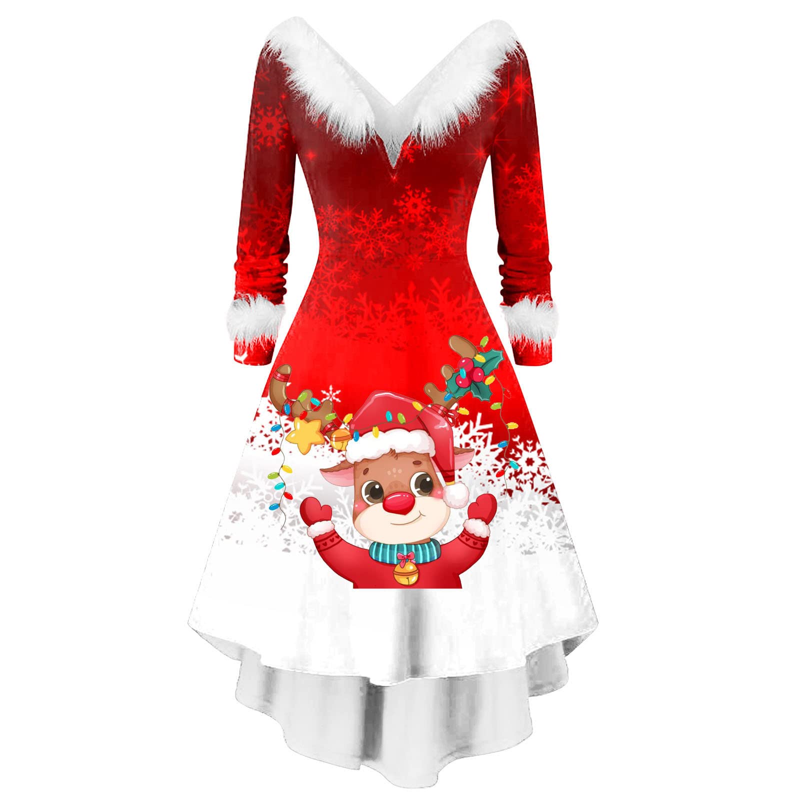 Womens Fashion Christmas Long Sleeve V Collar Asymmetrical Party Dress | Desertcart Jamaica Womens Fashion Christmas Long Sleeve V Collar Asymmetrical Party Dress | Desertcart Jamaica
