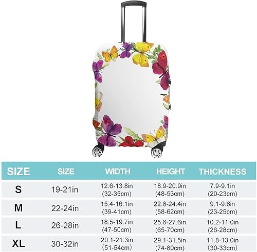 Miniatura 2 de Funda de equipaje de viaje, funda de maleta de viaje con mariposa, mariposa con hierbas, se adapta a equipaje de 30 a 32 pulgadas, lavable, a prueba