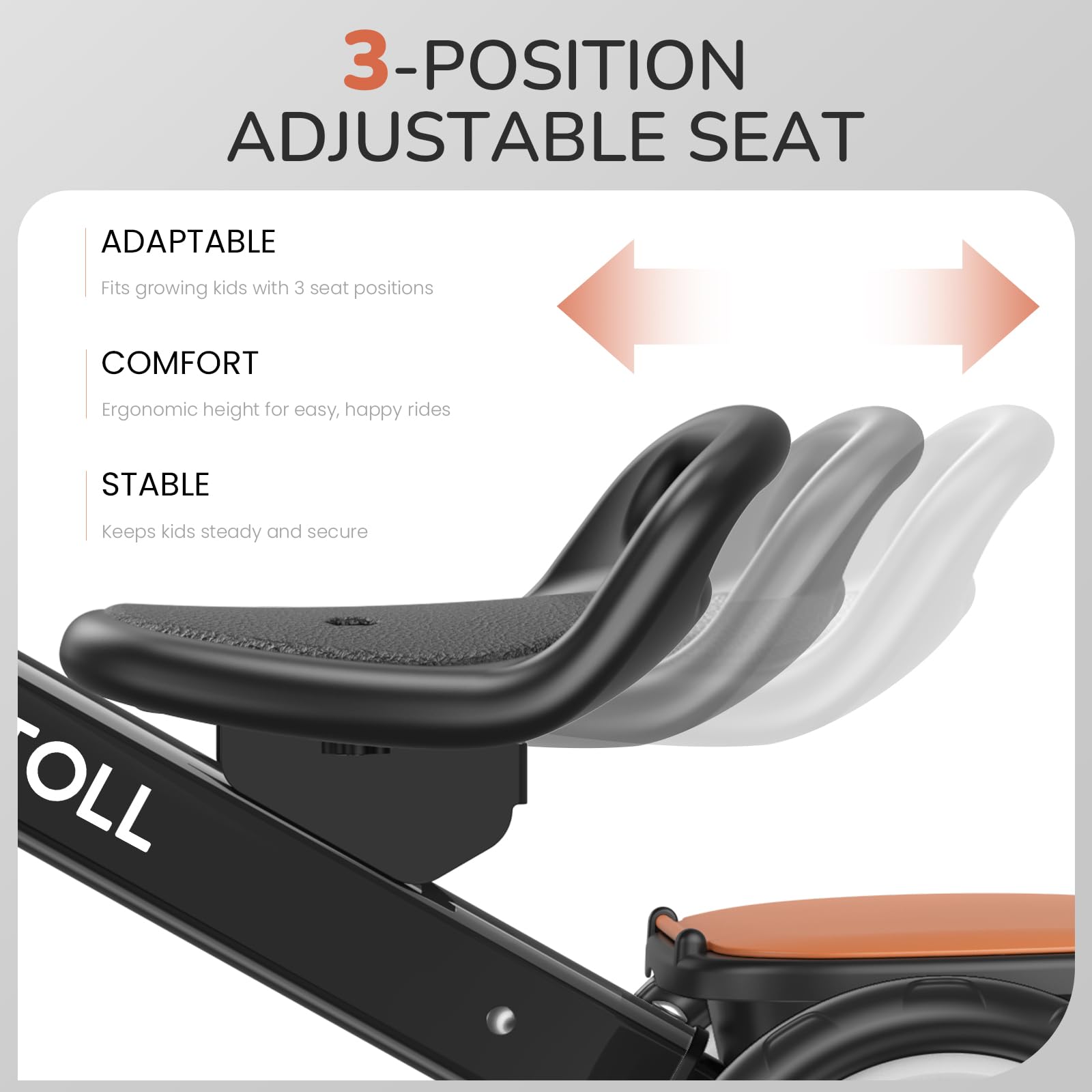 Umatoll Tricycle for Toddlers 2-5 Year Old, Ajustable Toddler Bike Outdoor Toys, Birthday Gift for Boy Age 2-4, Trike with Light up Wheels