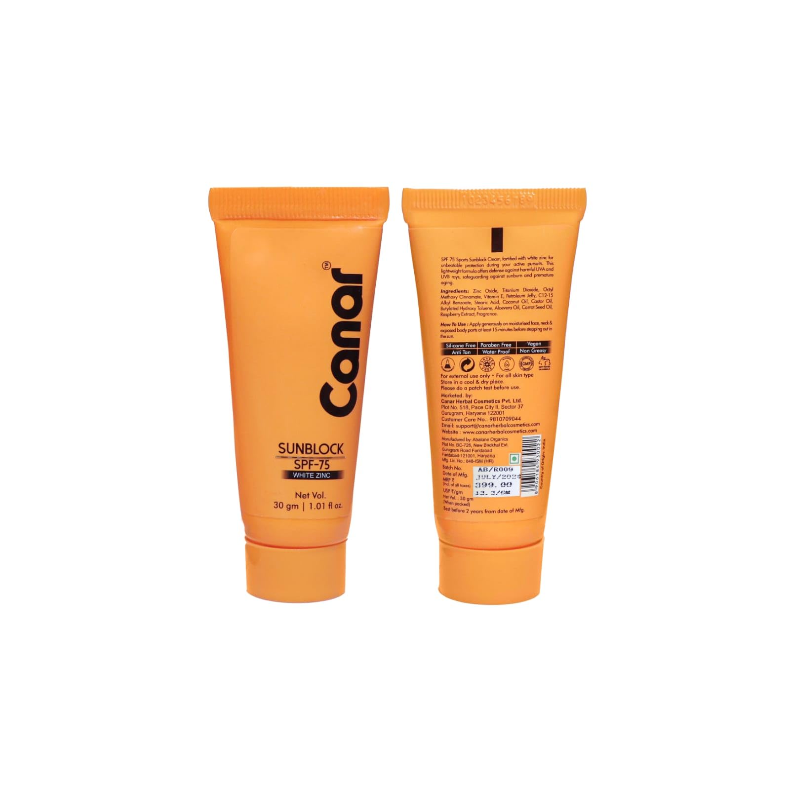 Canar Sunblock SPF-75 White Zinc for Cricketers (30 gm)