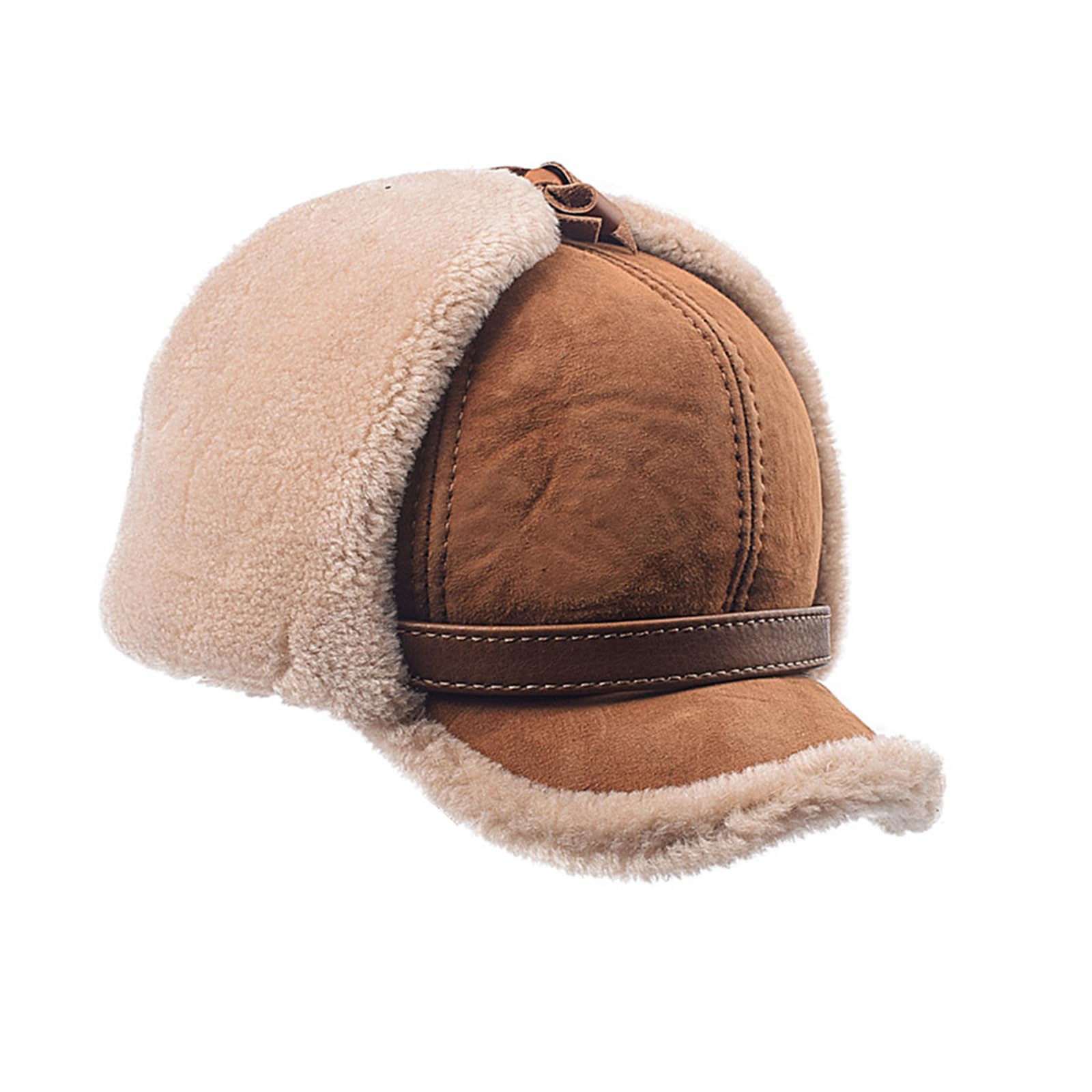 Gorras de lana térmica resistente al viento para adultos, de forro polar, de lana de oveja, gorra de béisbol para invierno, para ciclismo, transpirable, cálido, gorro deportivo