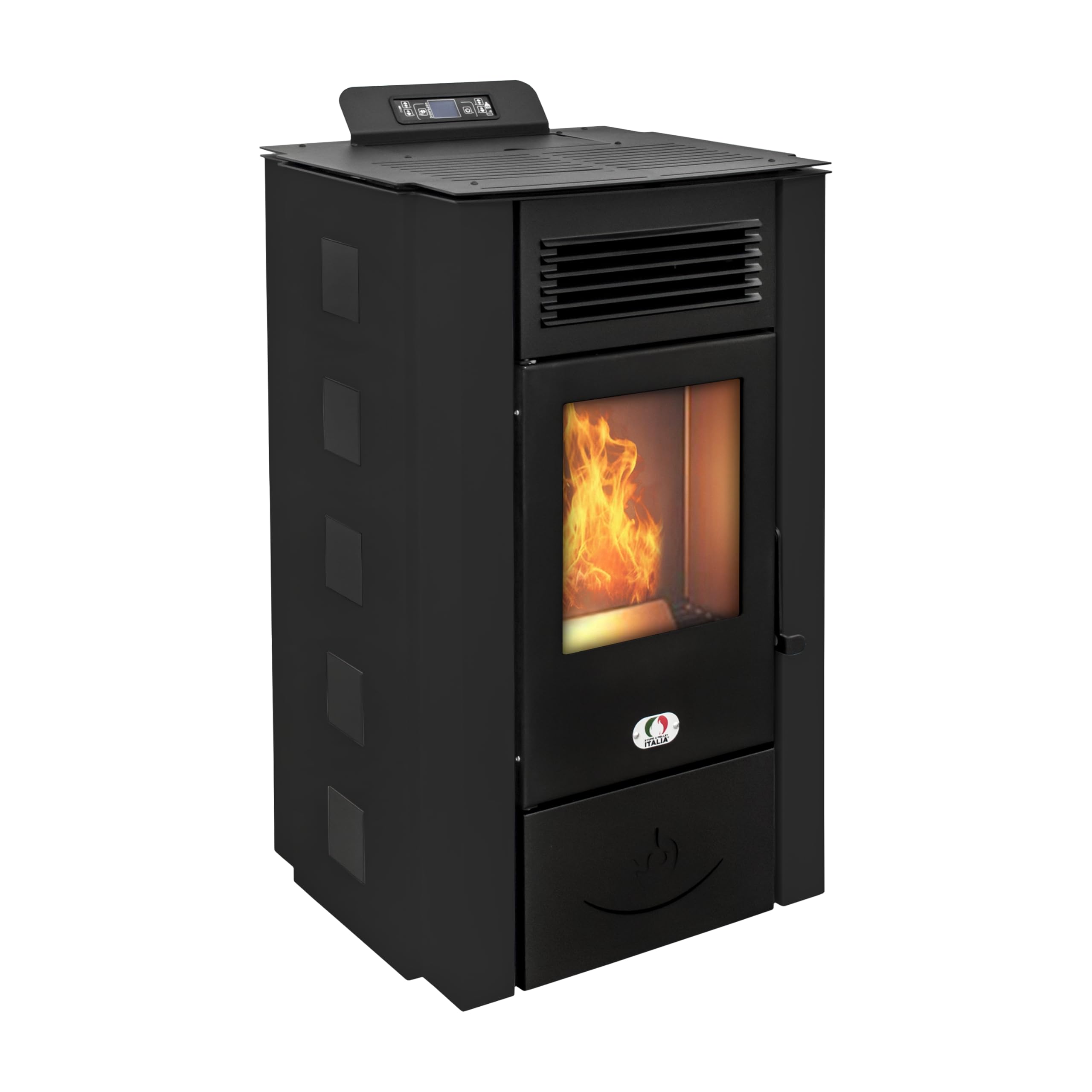 STUFE A PELLET ITALIA Colorado 15 KW | Pelletöfen Effizienz 92% Heizt 140m² Autonomie 15 Std. Programmierbar 5 Geschwindigkeiten und Leistungsstufen 24 Monate Garantie Schwarz