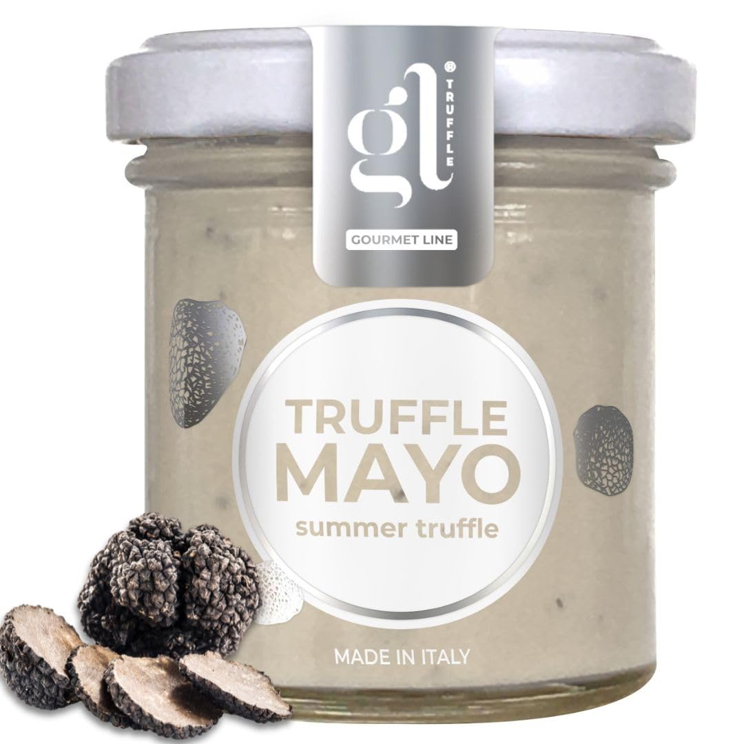 GL Truffle GOURMET LINE Mayonnaise with Black Summer Truffles, Truffl Aioli, Gourmet Truffle Mayo, 100g (3.52 oz) Savory Italian Delight, Non-GMO, Product of Italy