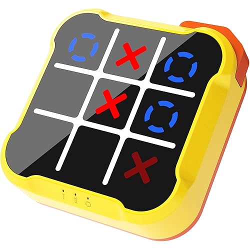 Tic Tac Toe Game, 3-in-1 Game Machine, Handheld Electronic Puzzle Games, Portable Travel Game for Trip, Office Break, Queue Time, Birthday Gift for Kids Adult