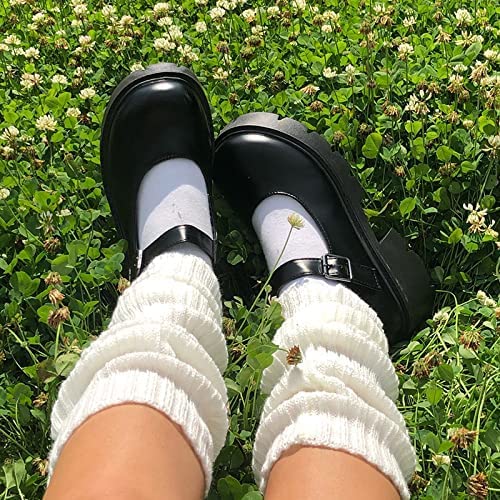 Image of Women Y2k Leg Warmers Ribbed Knitted Harajuku Kawaii Leg Warmers Streetwear