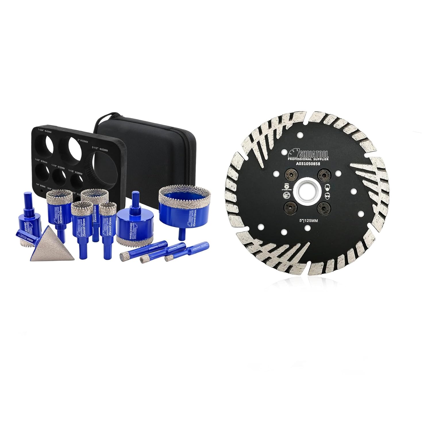 SHDIATOOL Diamond Drill Core Bits Kit, Hole Saw Sets, Diamond Drilling Mould Guide for Porcelain Tile Marble Ceramic Granite with Hollow EVA Guide Jig