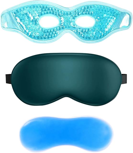 2 Pcs Eye Mask for Dark Circles and Puffiness, Reusable Puffy Eyes Treatment, Cool Mask & Warm Compress for Eyes, Cooling Gel Eye Mask for Puffiness