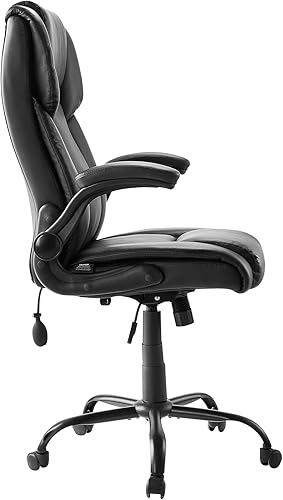 Miniatura 9 de VEVOR Silla de oficina ejecutiva con soporte lumbar, silla de oficina de capacidad de 300 libras con reposabrazos abatibles y almohada lumbar, silla