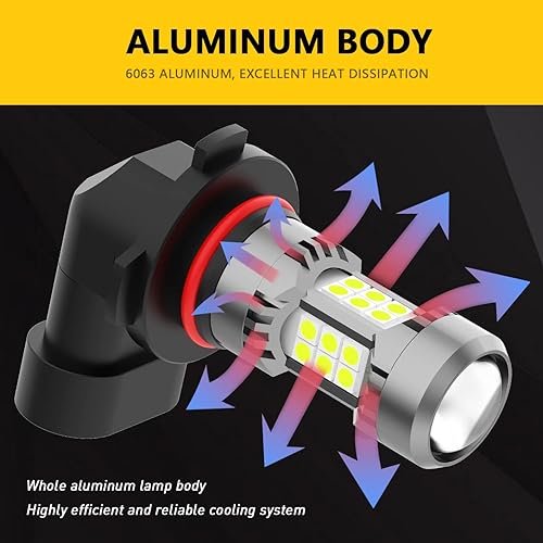 Miniatura 3 de Phinlion Bombillas LED antiniebla H10, 3200 lúmenes color azul hielo, súper brillantes PY20D 9145, focos antiniebla de repuesto para coches,