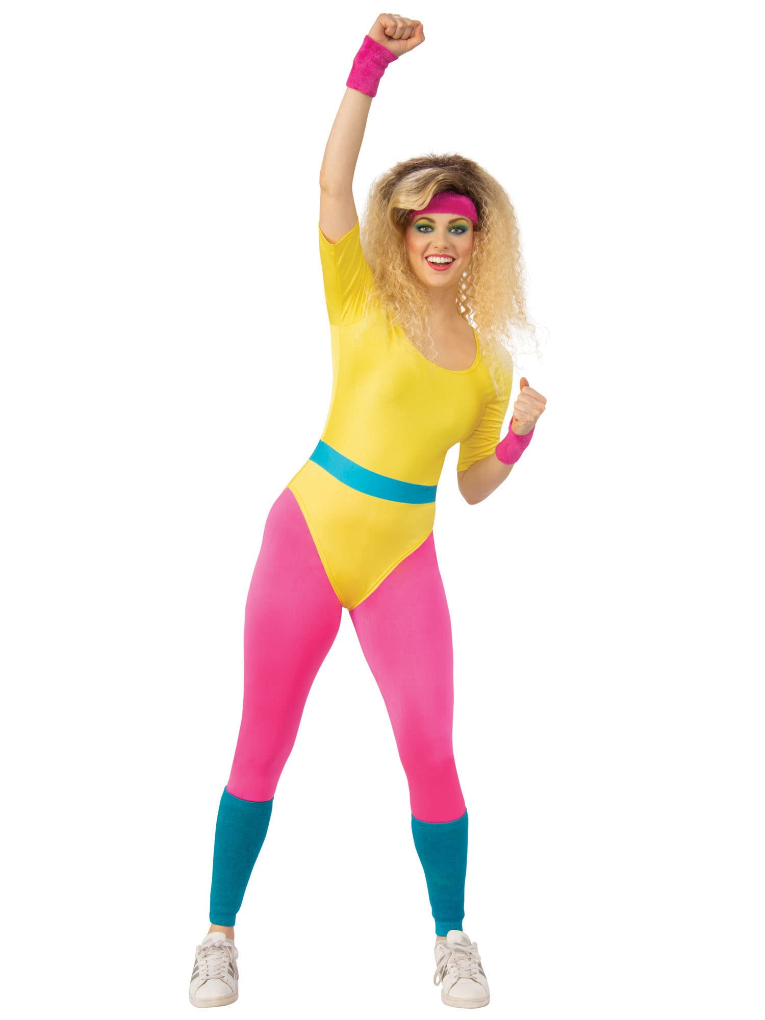 Bristol Novelty AF119L 80s Aerobics Girl Large Costume, Women, Multi-Colour Halloween